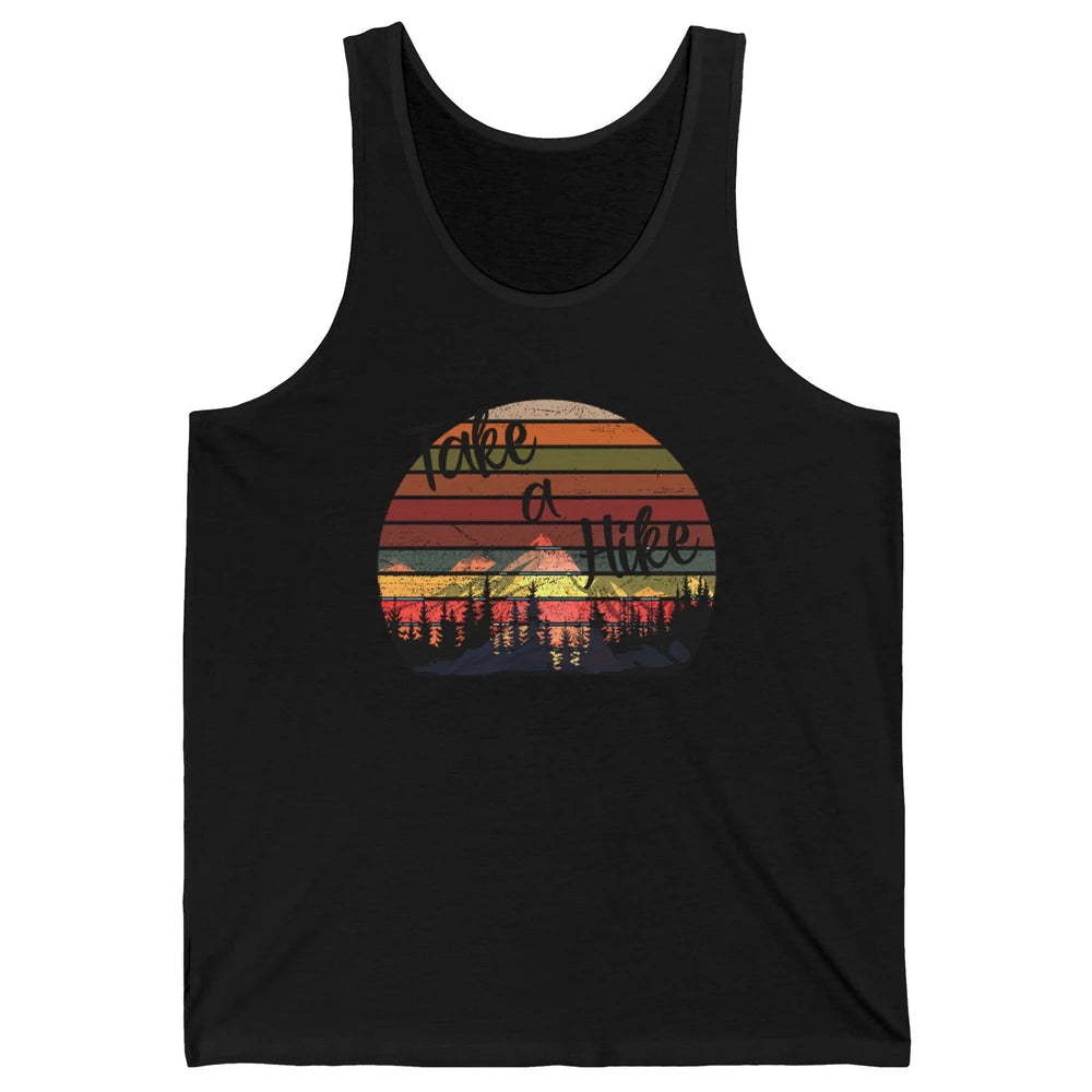 Vintage Take A Hike Sunset Hiker Hiking Camping Lover Gift Unisex Jersey Tank