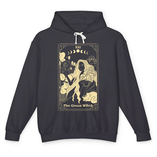 The Green Witch Gardener Tarot Card Halloween Gardening Gift Unisex Lightweight Hoodie