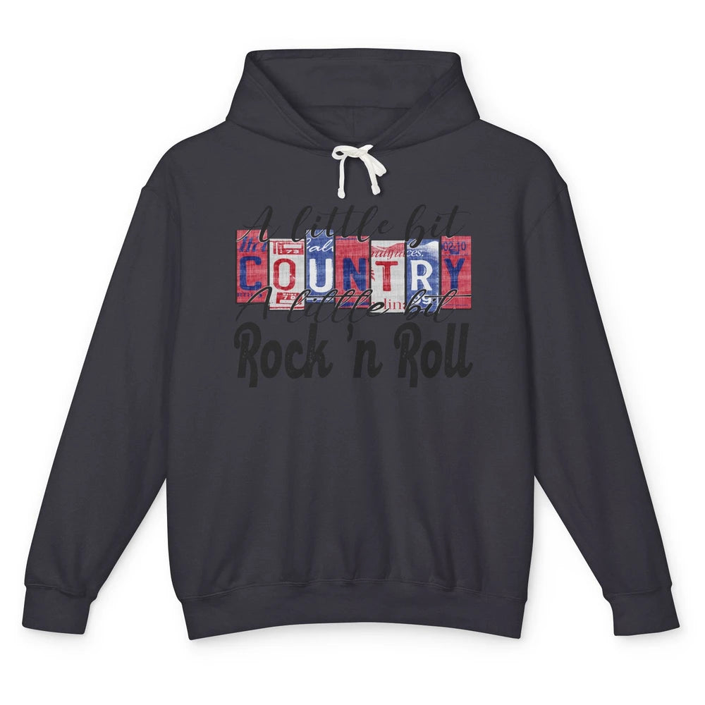 Retro A Little Bit Country A Little Bit Rock n Roll Western Unisex Lightweight Hoodie