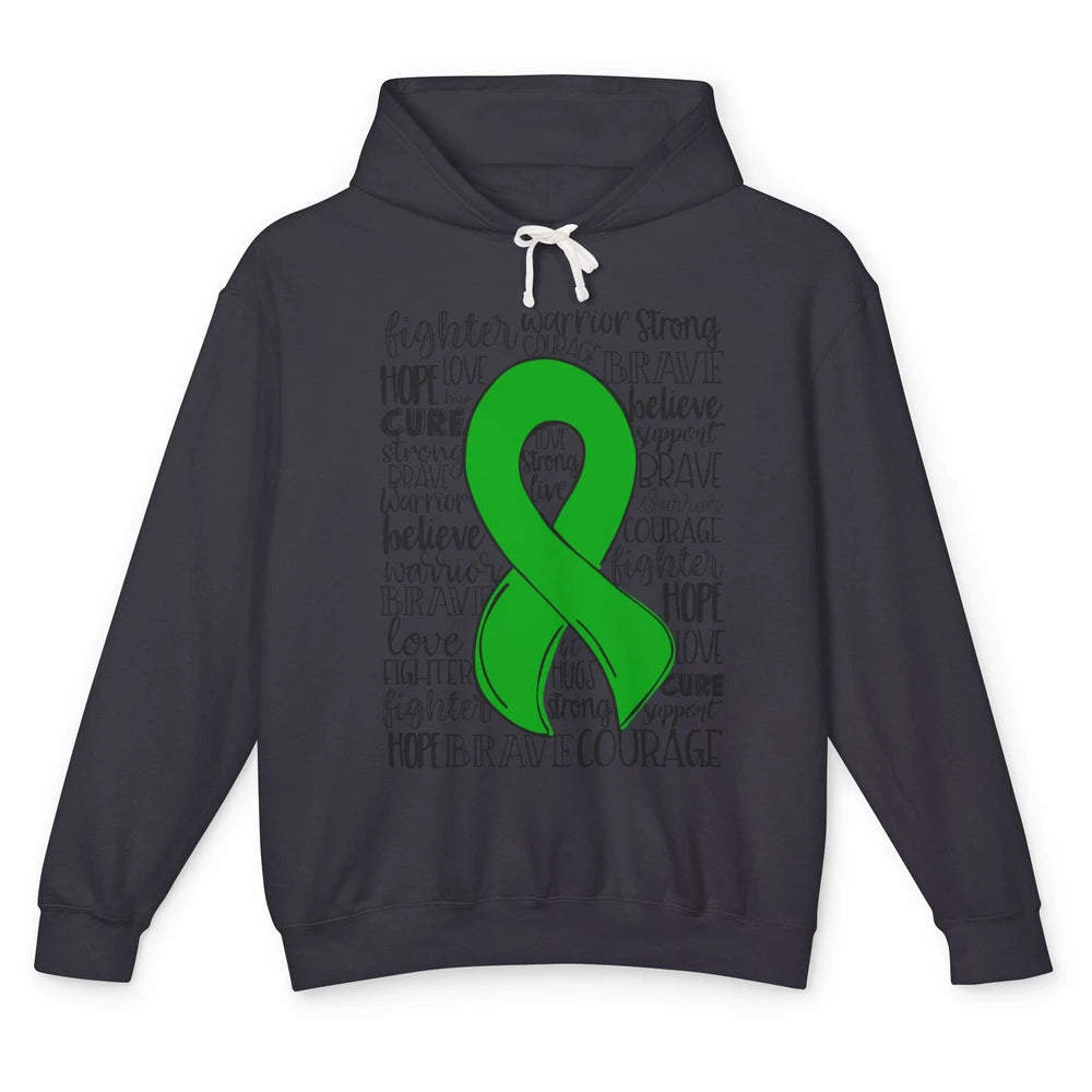 PANS/PANDAS Awareness Floral Green Ribbon Hope Love Cure Unisex Lightweight Hoodie