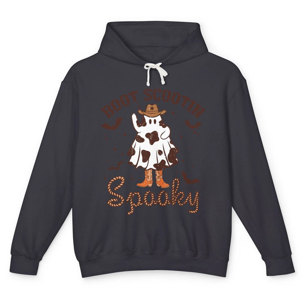 Cowboy Ghost Cowhide Boot Scooting Spooky Western Halloween Unisex Lightweight Hoodie