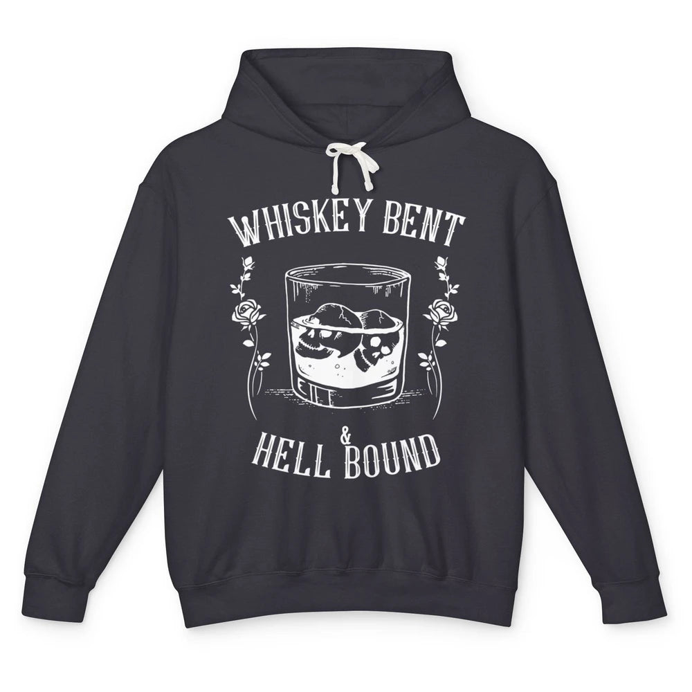 Whiskey Bent Hell Bound Wine Shot Drinker Alcoholic Bourbon Unisex Lightweight Hoodie