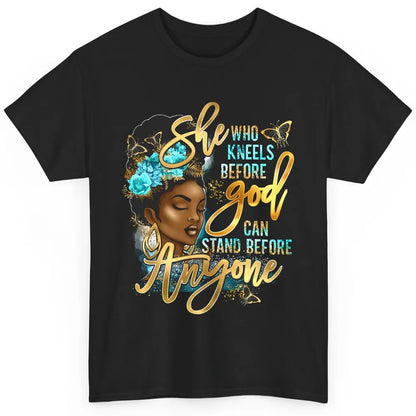 Black Girl She Who Kneels Before God Christian Afro Women Classic Unisex T-Shirt