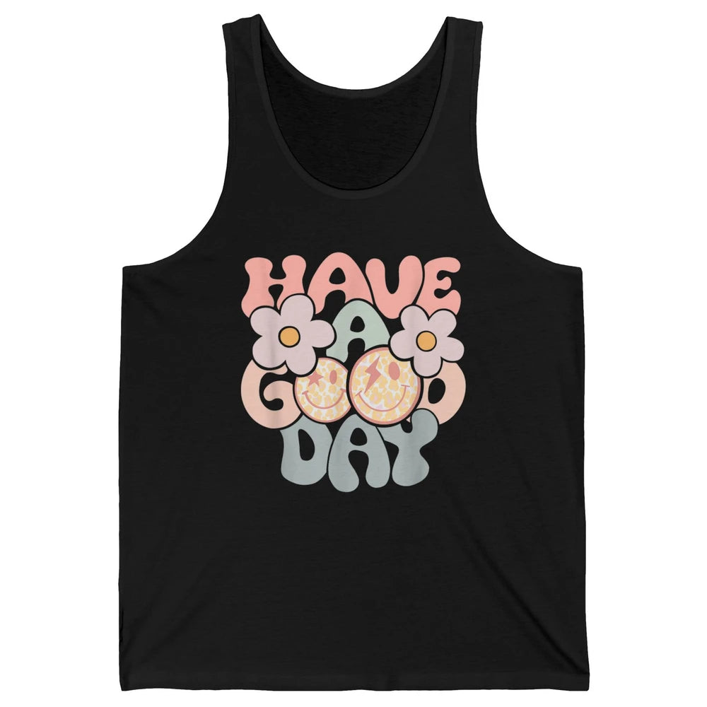 Smiling Face Daisy Have Good Day Retro Positive Motivation Unisex Jersey Tank