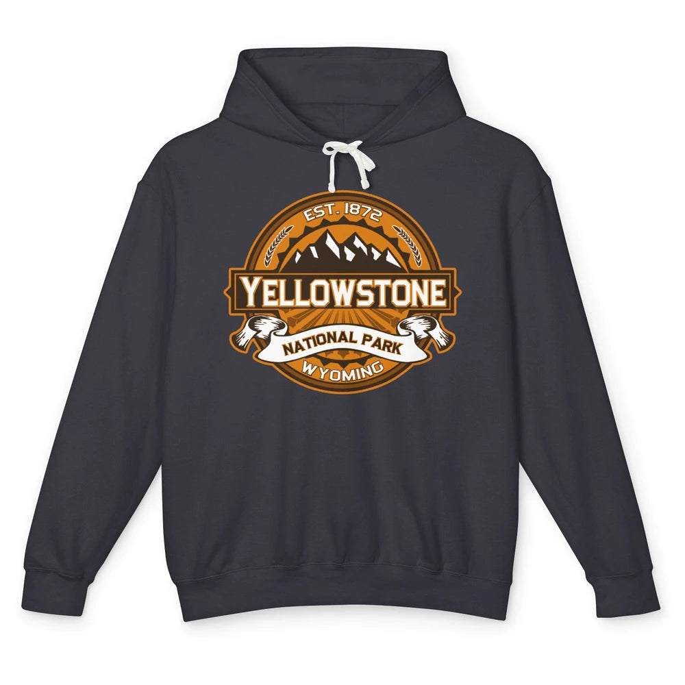 Yellowstone National Park Wyoming Golden Mountains Vintage Unisex Lightweight Hoodie