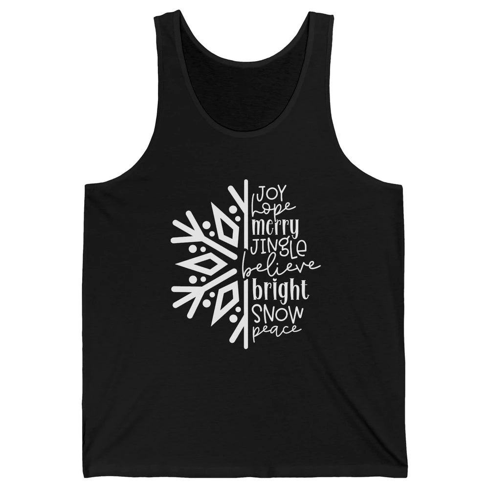 Snowflakes Christmas Joy Hope Merry Jungle Christmas Lovers Unisex Jersey Tank