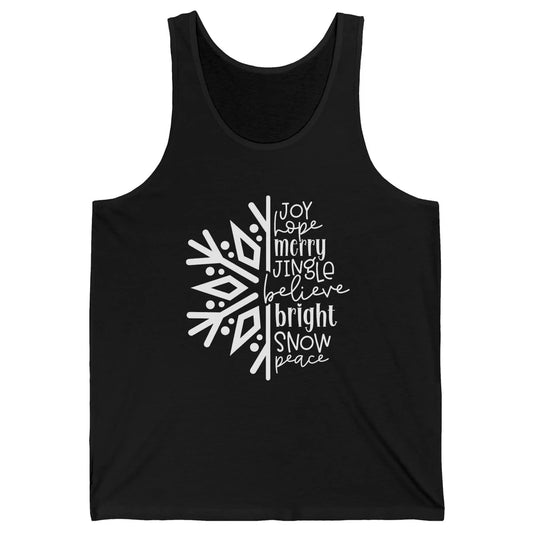 Snowflakes Christmas Joy Hope Merry Jungle Christmas Lovers Unisex Jersey Tank