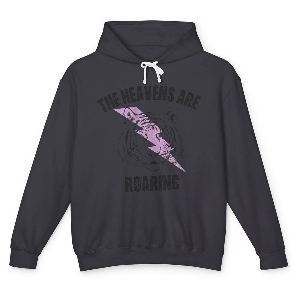 Lion Lightning Bolt Heavens Are Roaring Christian Catholic Unisex Lightweight Hoodie