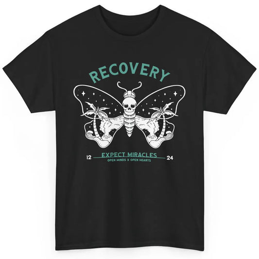 Butterfly Skull Skeleton Addiction Recovery Awareness Gothic Classic Unisex T-Shirt