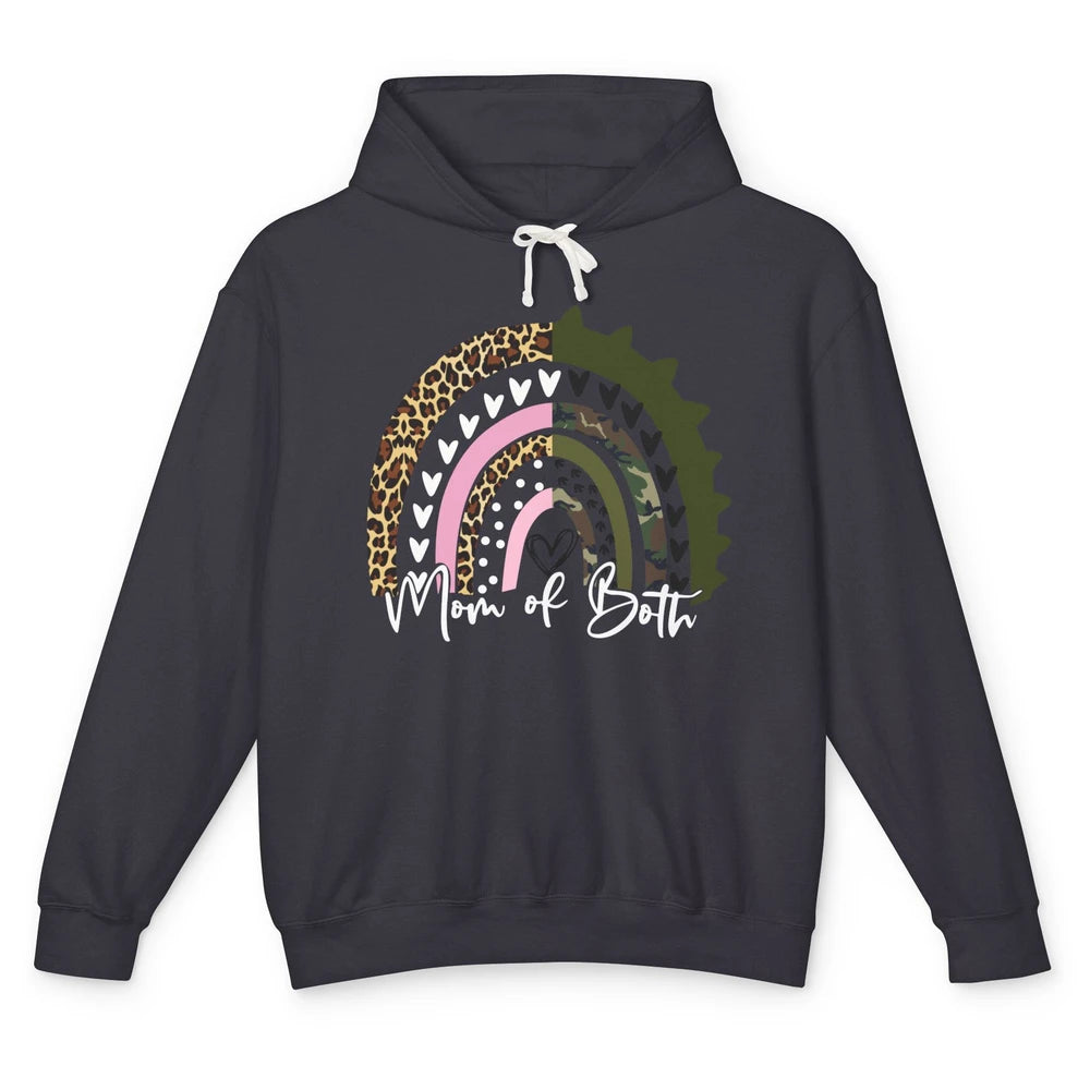 Leopard Rainbow Mother of Daughter And Son Mom of Both Gift Unisex Lightweight Hoodie