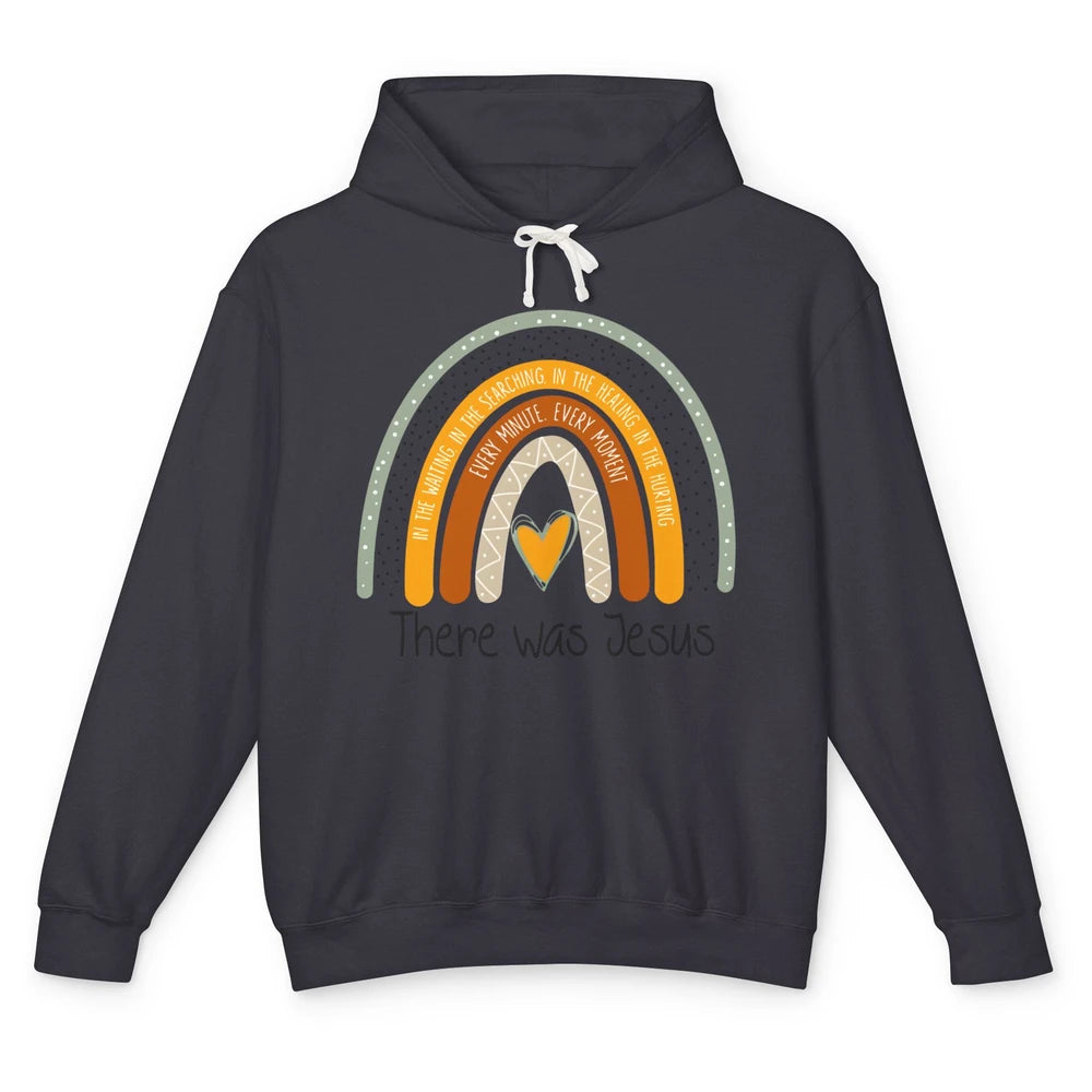 There Was Jesus Love Boho Rainbow Christian Easter Day Unisex Lightweight Hoodie