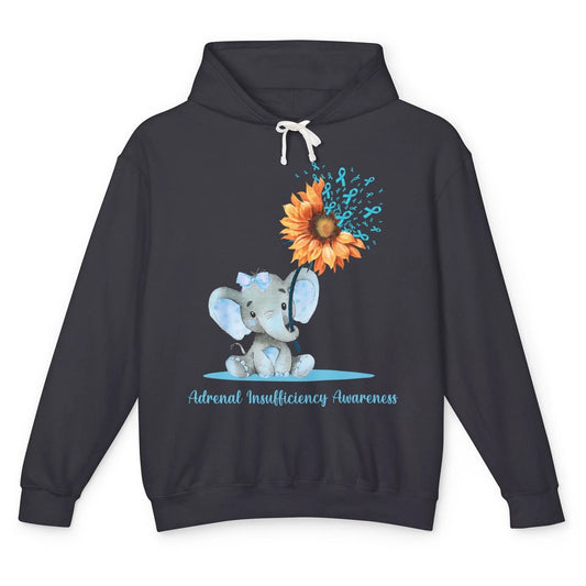 Adrenal Insufficiency Awareness Baby Elephant Sunflower Unisex Lightweight Hoodie