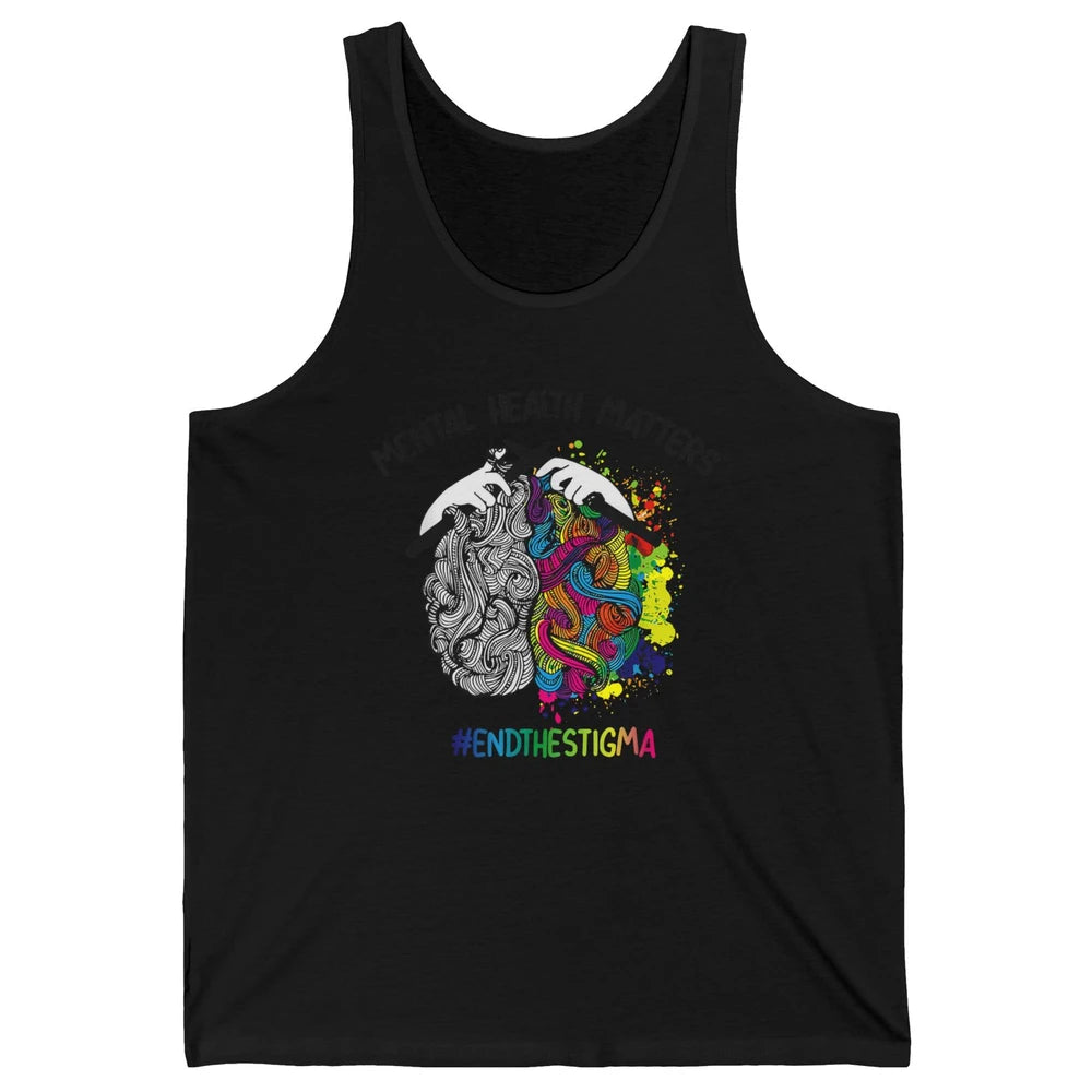 Brain Knitting Mental Health Matters Awareness Crochet Quilt Unisex Jersey Tank