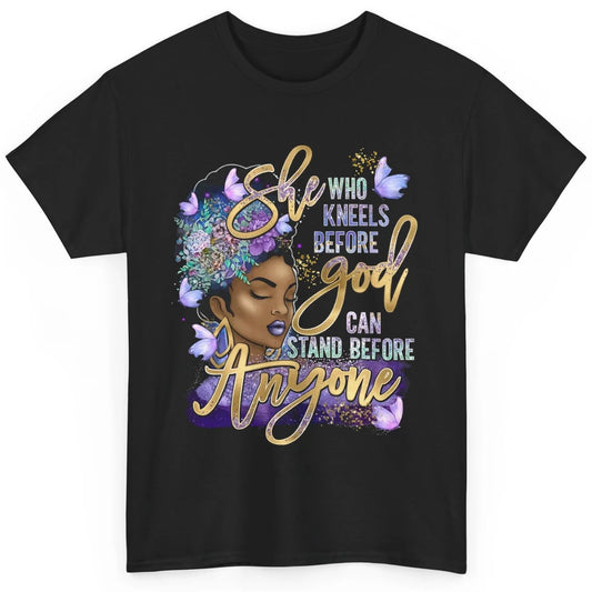 Black Girl She Who Kneels Before God Christian Afro Women Classic Unisex T-Shirt