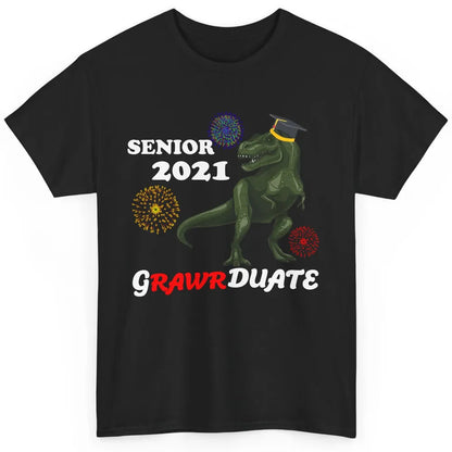 Class Of 2021 Senior Graduate Dinosaur Graduation Gift Classic Unisex T-Shirt