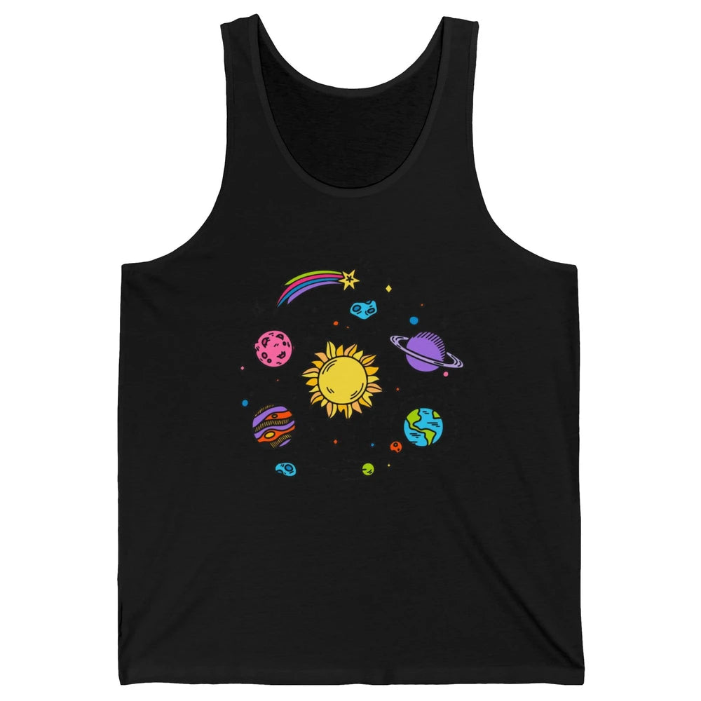 Solar System Space Galaxy Outer Space Astrology Astronauts Unisex Jersey Tank