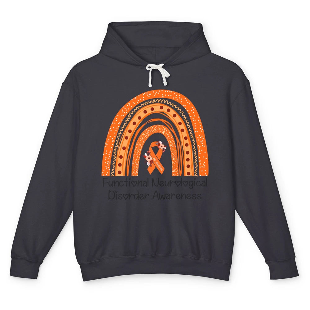 Functional Neurological Disorder Awareness FND Orange Ribbon Unisex Lightweight Hoodie