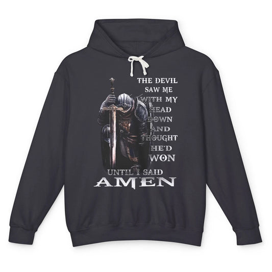 Knight Templar Lion Devil Saw Me With My Head Down Christian Unisex Lightweight Hoodie