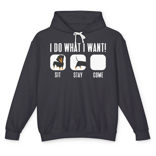 Funny Dachshund I Do What I Want Wiener Dog Fur Pet Mom Dad Unisex Lightweight Hoodie