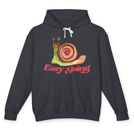 Funny Watercolor Easy Going Snails Pun Nature Animal Snail Unisex Lightweight Hoodie