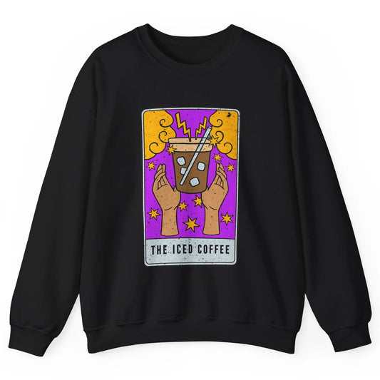 The Iced Coffee Witch Latte Tarot Card Mystical Halloween Unisex Crewneck Sweatshirt