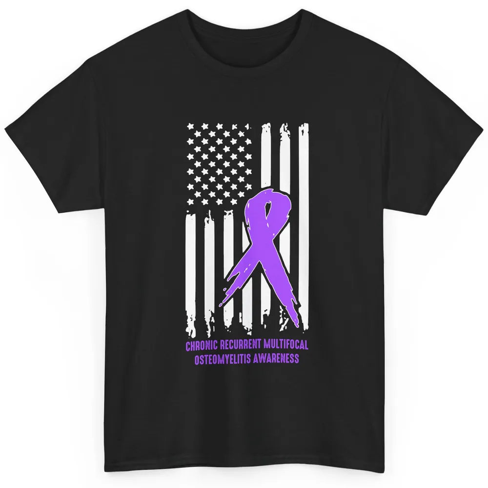 Chronic Recurrent Multifocal Osteomyelitis Ribbon US Flag Classic Unisex T-Shirt