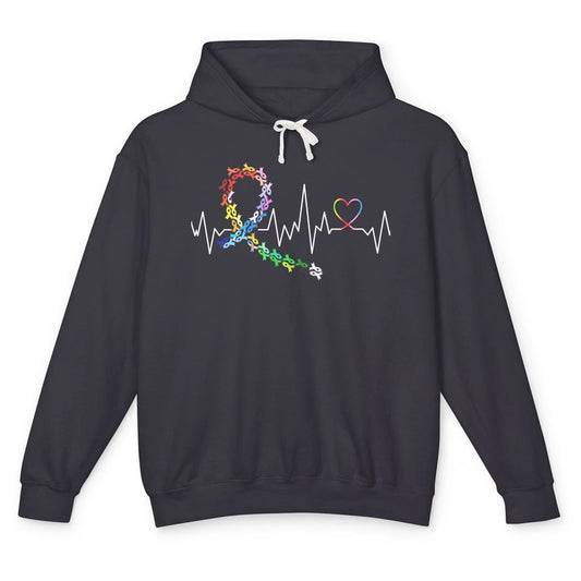 Cancer Awareness All Cancers Matter Heartbeat Unisex Lightweight Hoodie