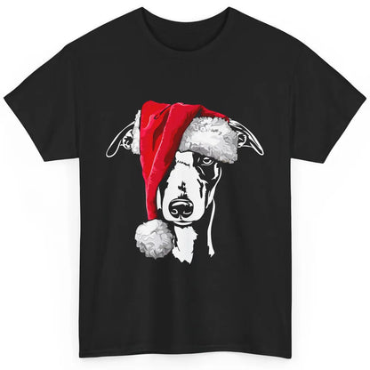 Merry Christmas Funny Whippet Santa Claus Hat Xmas Dog Retro Classic Unisex T-Shirt