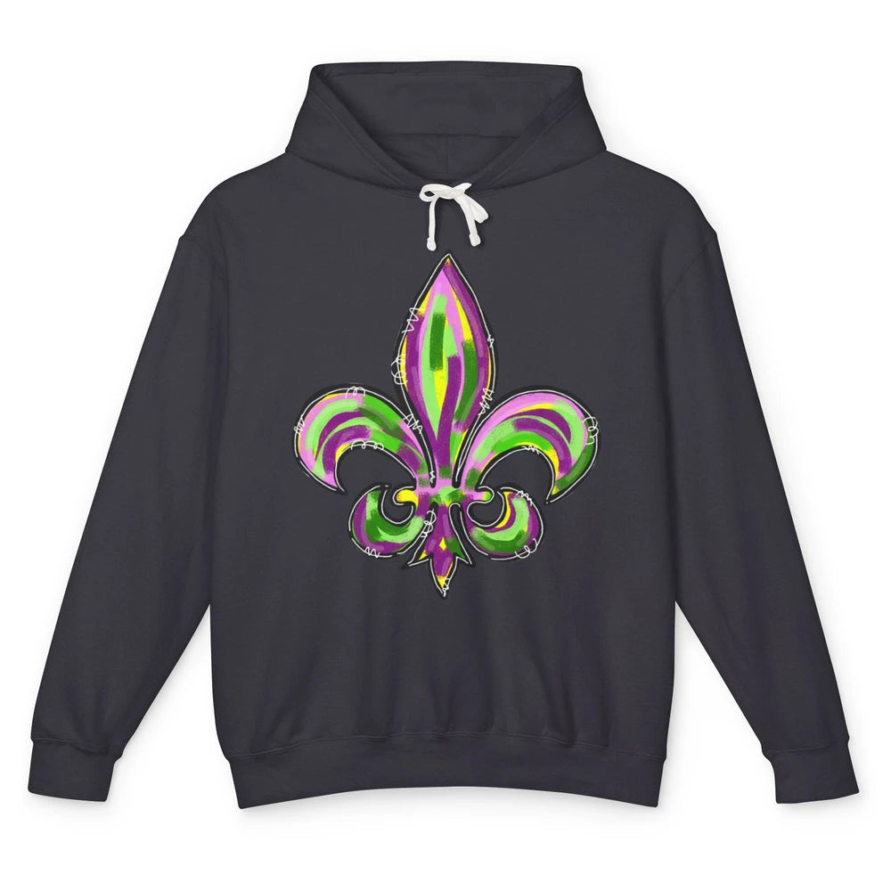 Happy Mardi Gras Fleur De Lis New Orleans Carnivals Costume Unisex Lightweight Hoodie