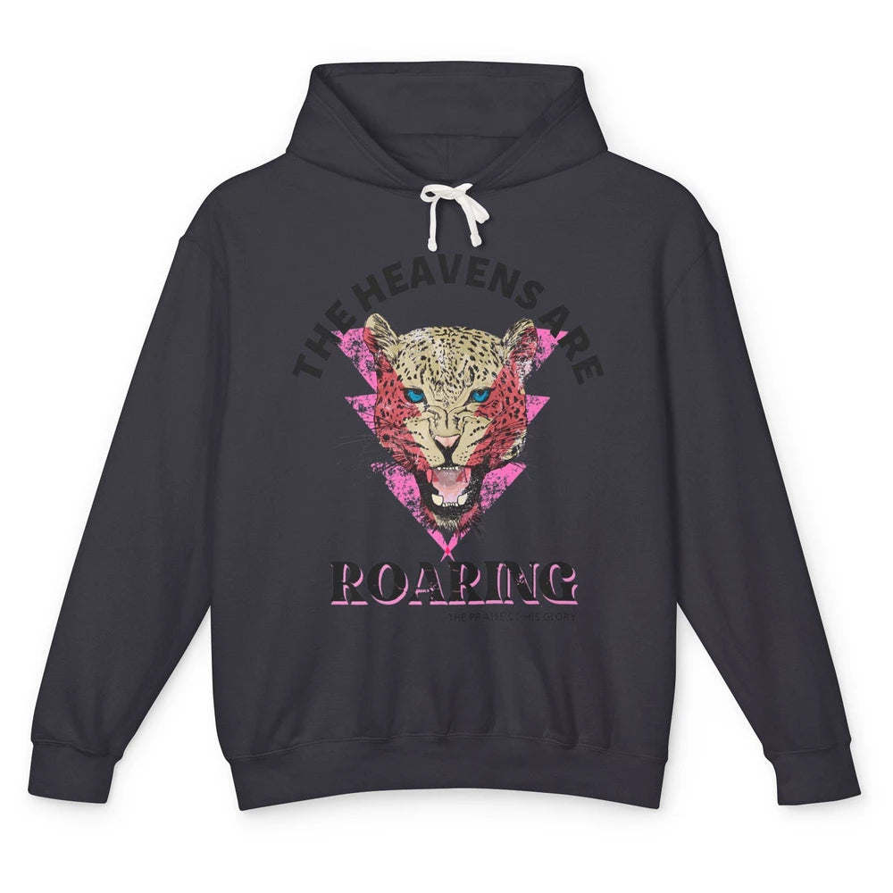 Retro Lion Heavens Are Roaring Bible Lightning Bolt Leopard Unisex Lightweight Hoodie