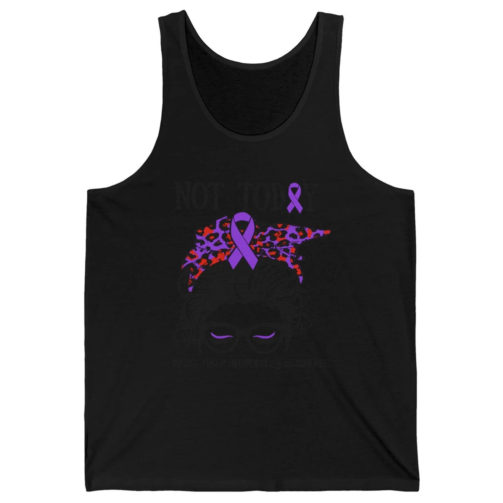 Small Fiber Neuropathy Awareness Ribbon Messy Bun Not Today Unisex Jersey Tank