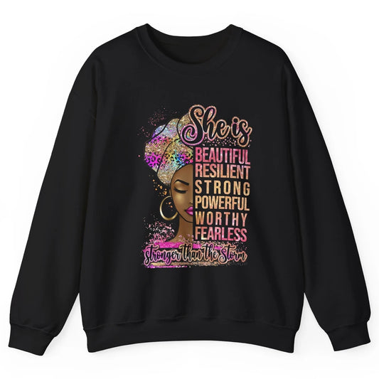 Afro Woman Strong Than Storm Melanin African American Woman Unisex Crewneck Sweatshirt