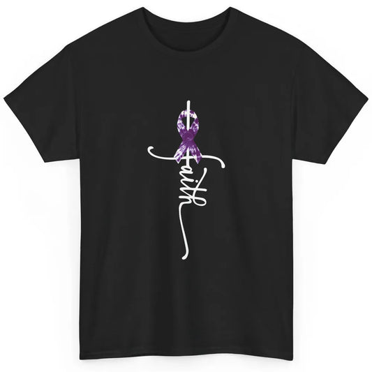 Faith Overdose Awareness Cross Purple Ribbon Tie Dye Warrior Classic Unisex T-Shirt