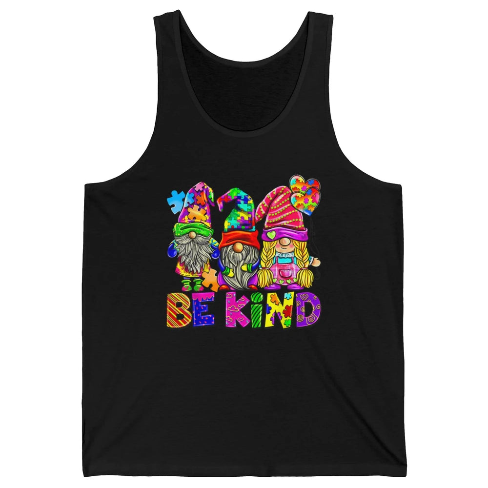 Be Kind Gnome Autism Awareness Month Autistic Jigsaw Puzzle Unisex Jersey Tank