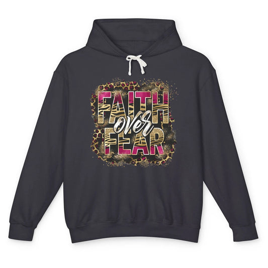 Leopard Faith Over Fear Christian Jesus Christ God Bible Unisex Lightweight Hoodie