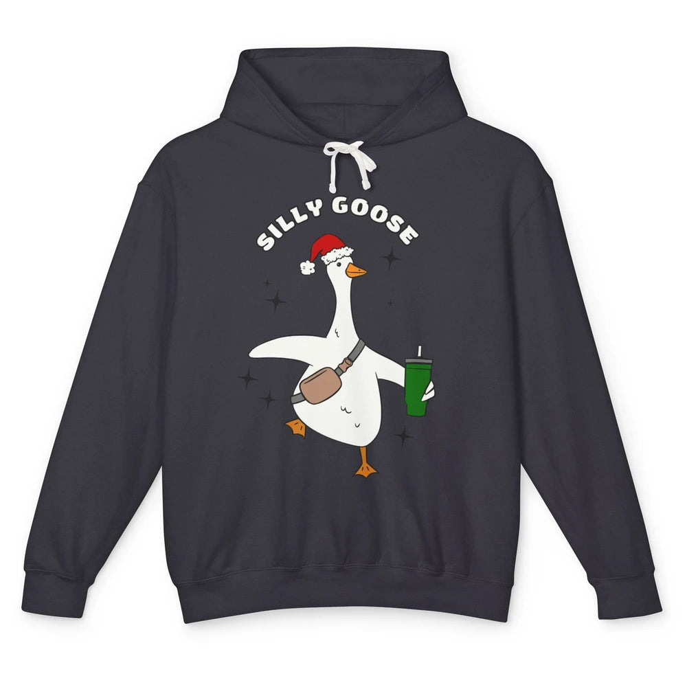 Funny Silly Goose Boojee Christmas Goose Bag And Cup Holiday Unisex Lightweight Hoodie