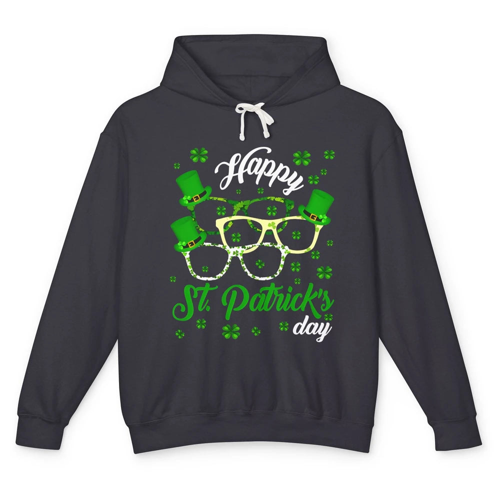 St Patrick’s Day Optometrist Glasses Shamrock Irish Lucky Unisex Lightweight Hoodie