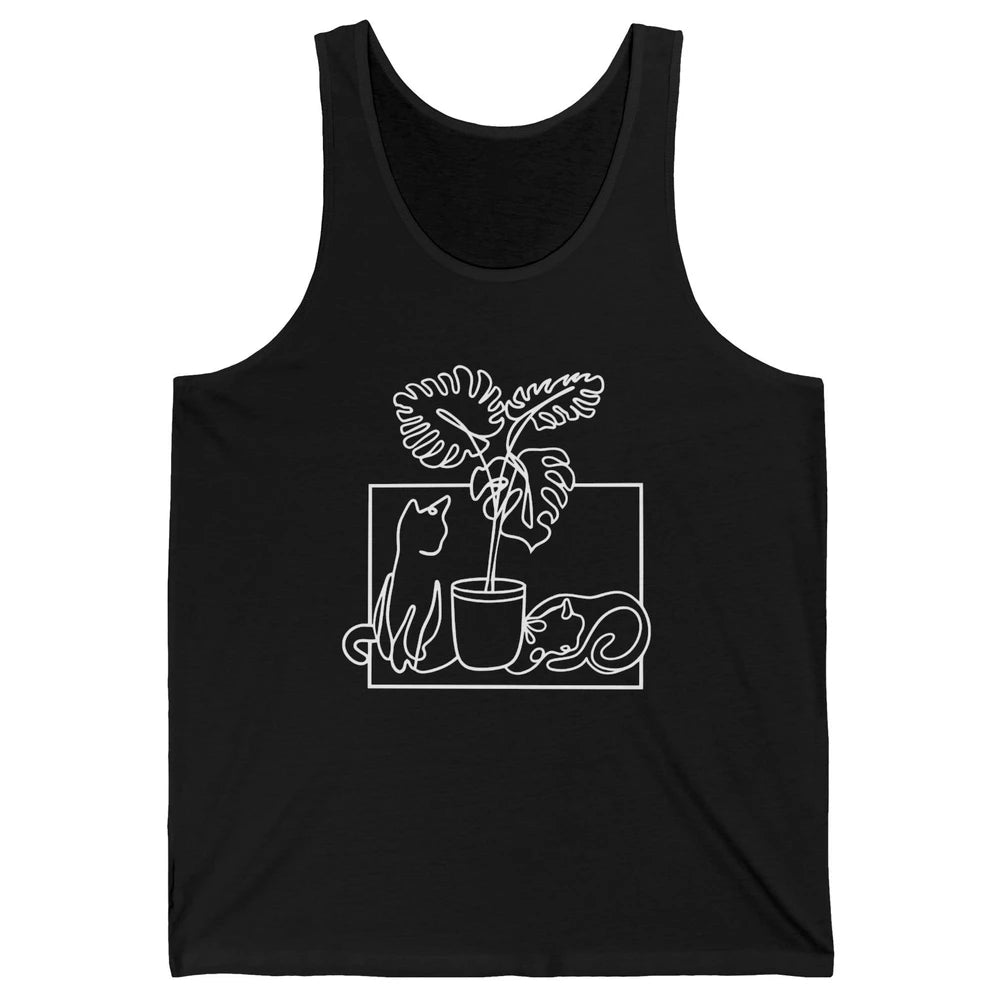 Cat Watering Plants Gardening Cat Lady Planting Cat Lovers Unisex Jersey Tank