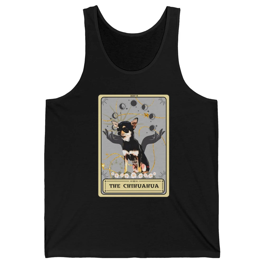 The Chihuahua Tarot Card Black Chihuahua Halloween Dog Mom Unisex Jersey Tank