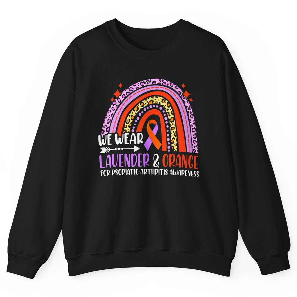 Wear Lavender Orange Rainbow Psoriatic Arthritis Month PsA Unisex Crewneck Sweatshirt