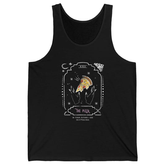 The Pizza Slices Tarot Card Reader Goth Crescent Halloween Unisex Jersey Tank