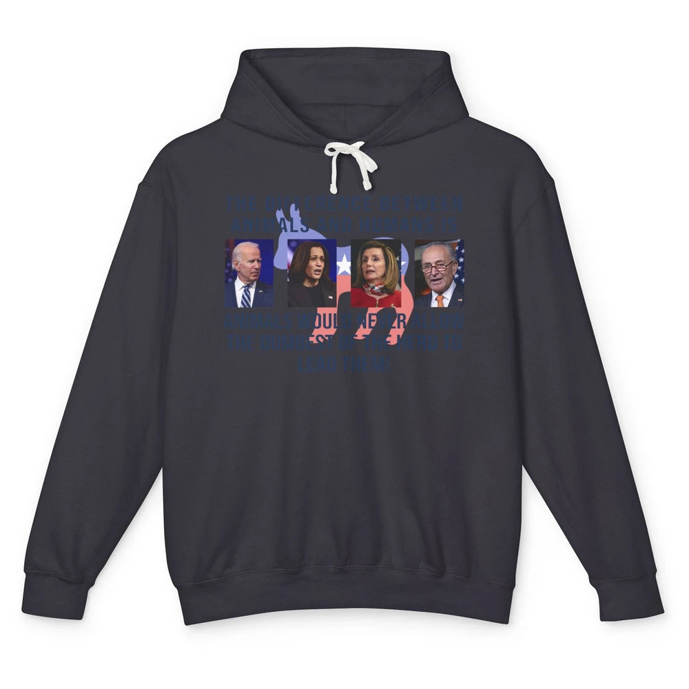 Funny Anti Biden Never Allow The Dumbest To Lead Democrats Unisex Lightweight Hoodie