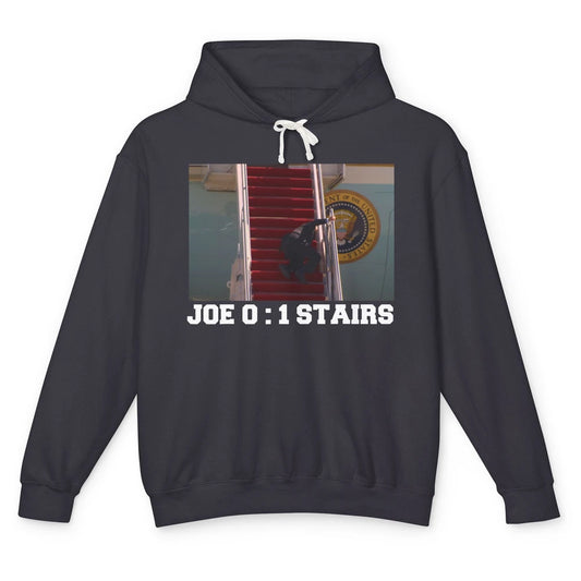 Funny Joe Biden Falling Down Stairs Anti Biden Liberal Gift Unisex Lightweight Hoodie