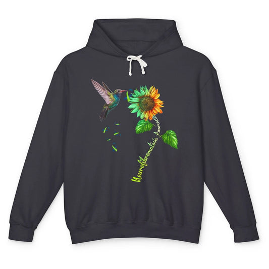 Hummingbird Sunflower Neurofibromatosis Awareness Ribbon Unisex Lightweight Hoodie