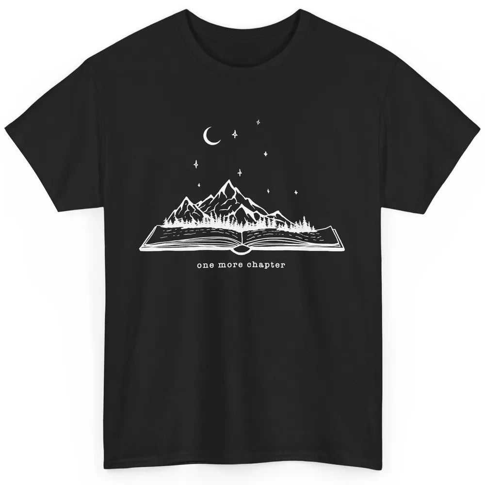 Cute One More Chapter Minimalist Book Mountain Moon Bookworm Classic Unisex T-Shirt