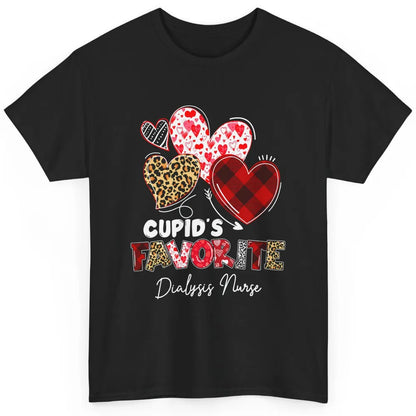 Cupid Favorite Dialysis Nurse Buffalo Plaid Valentines Day Classic Unisex T-Shirt