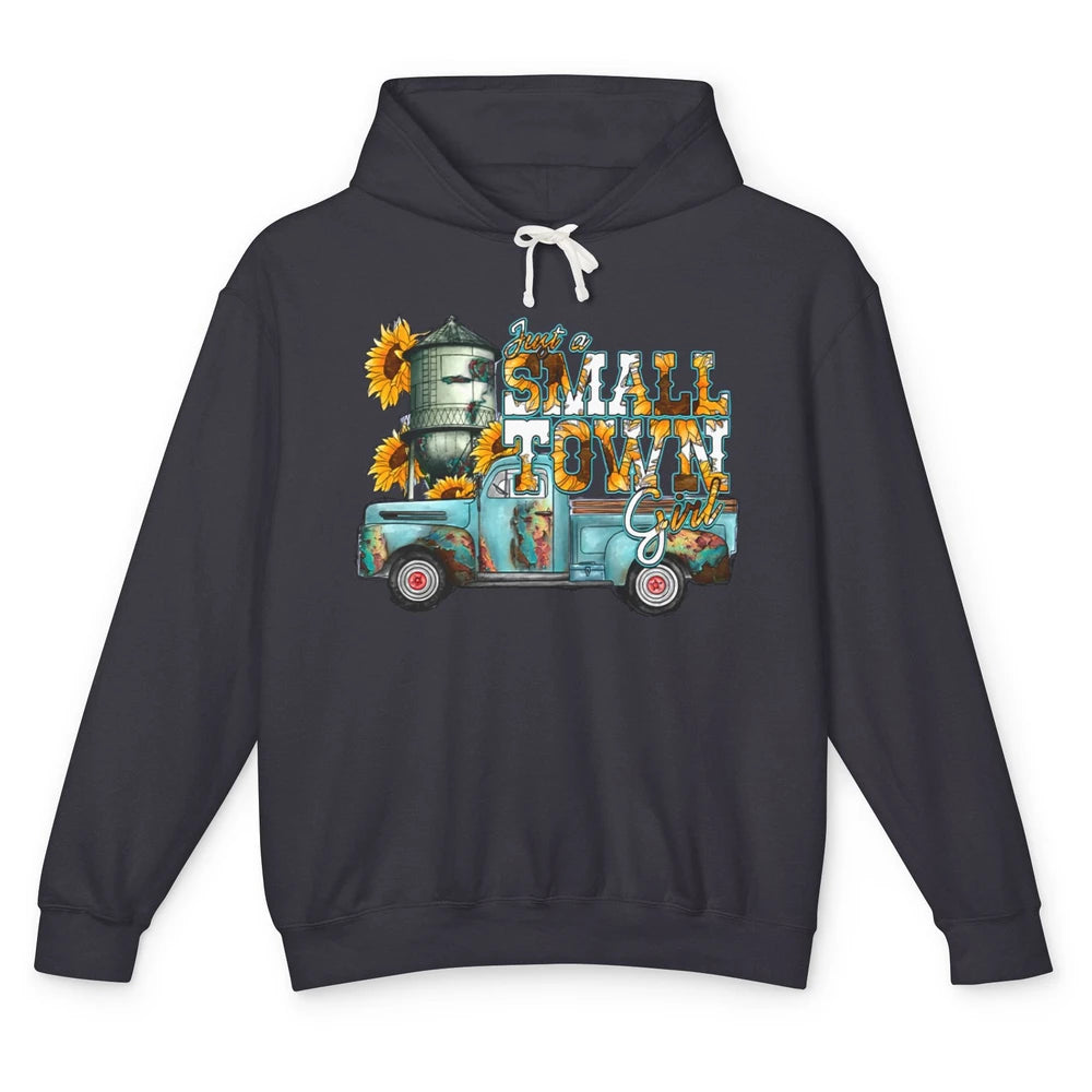 Leopard Sunflower Truck Just Small Town Girl Western Cowgirl Unisex Lightweight Hoodie