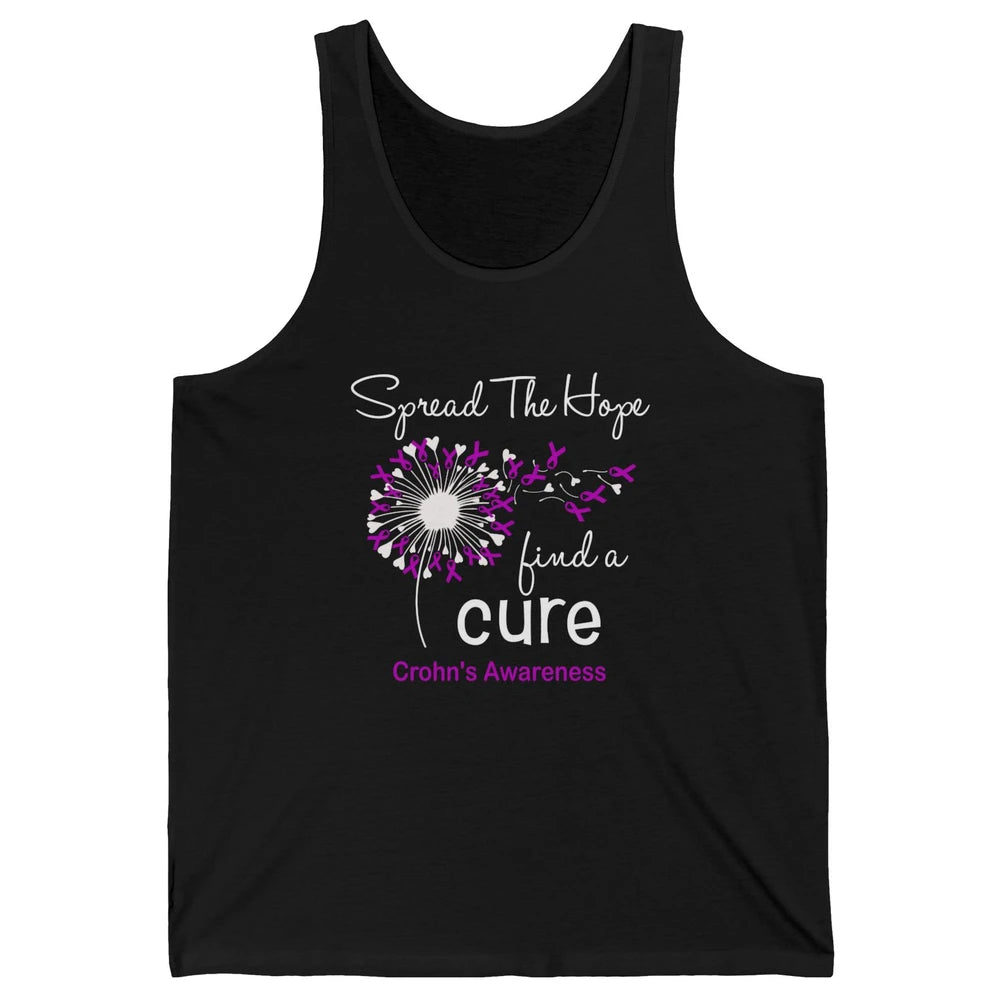 Spread Hope Purple Flower Warrior Crohns Disease Awareness Unisex Jersey Tank