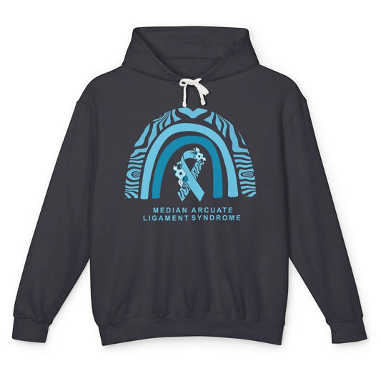 Median Arcuate Ligament Syndrome Awareness MALS Blue Rainbow Unisex Lightweight Hoodie