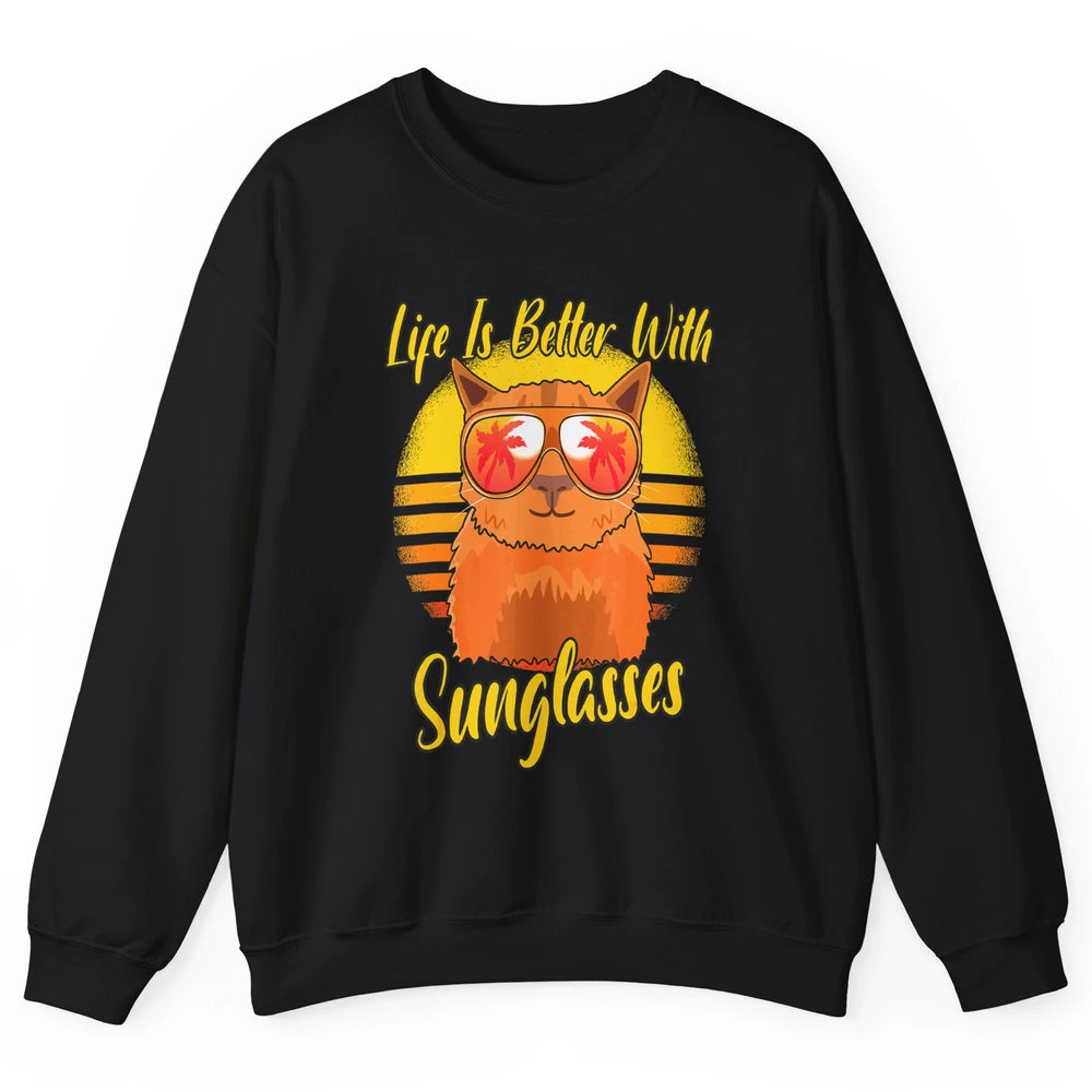 Better Sunglasses Orange Cat Summer Holiday Beach Vacation Unisex Crewneck Sweatshirt